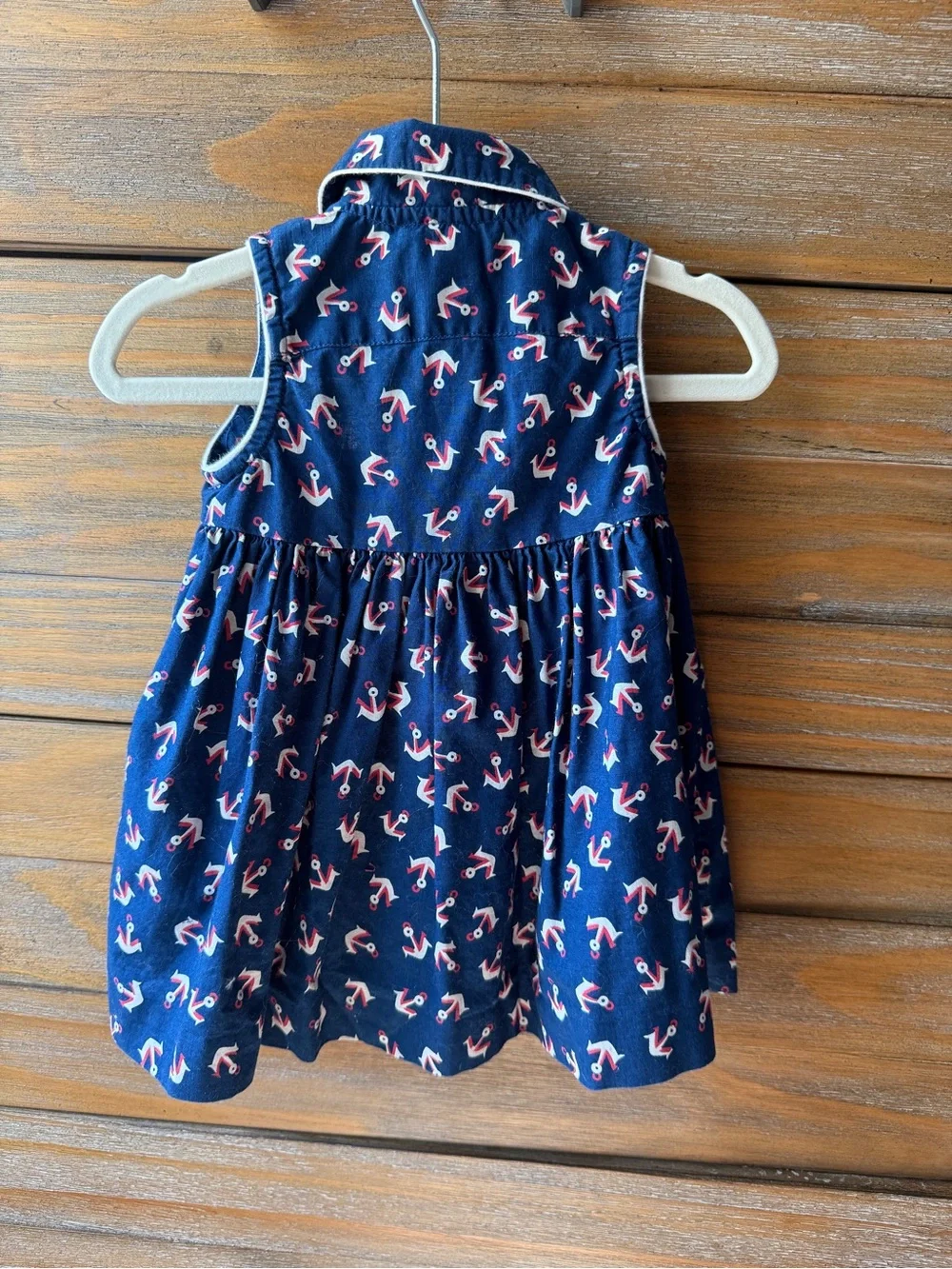 Ralph Lauren Navy Dress with Red and White Anchor Print
